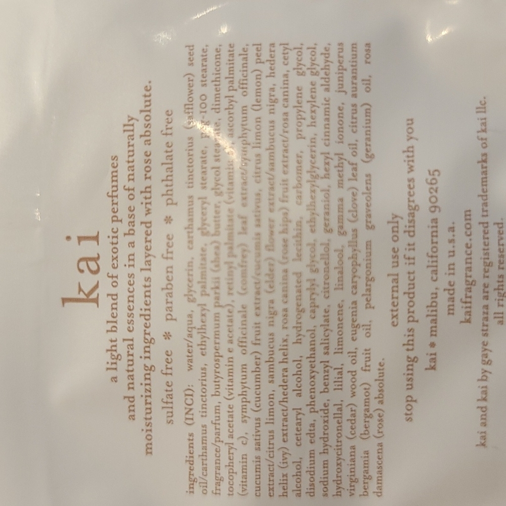 Kai Rose Body Lotion Fragrance by Gaye Straza - 9 Sample packets! - Picture 11 of 16